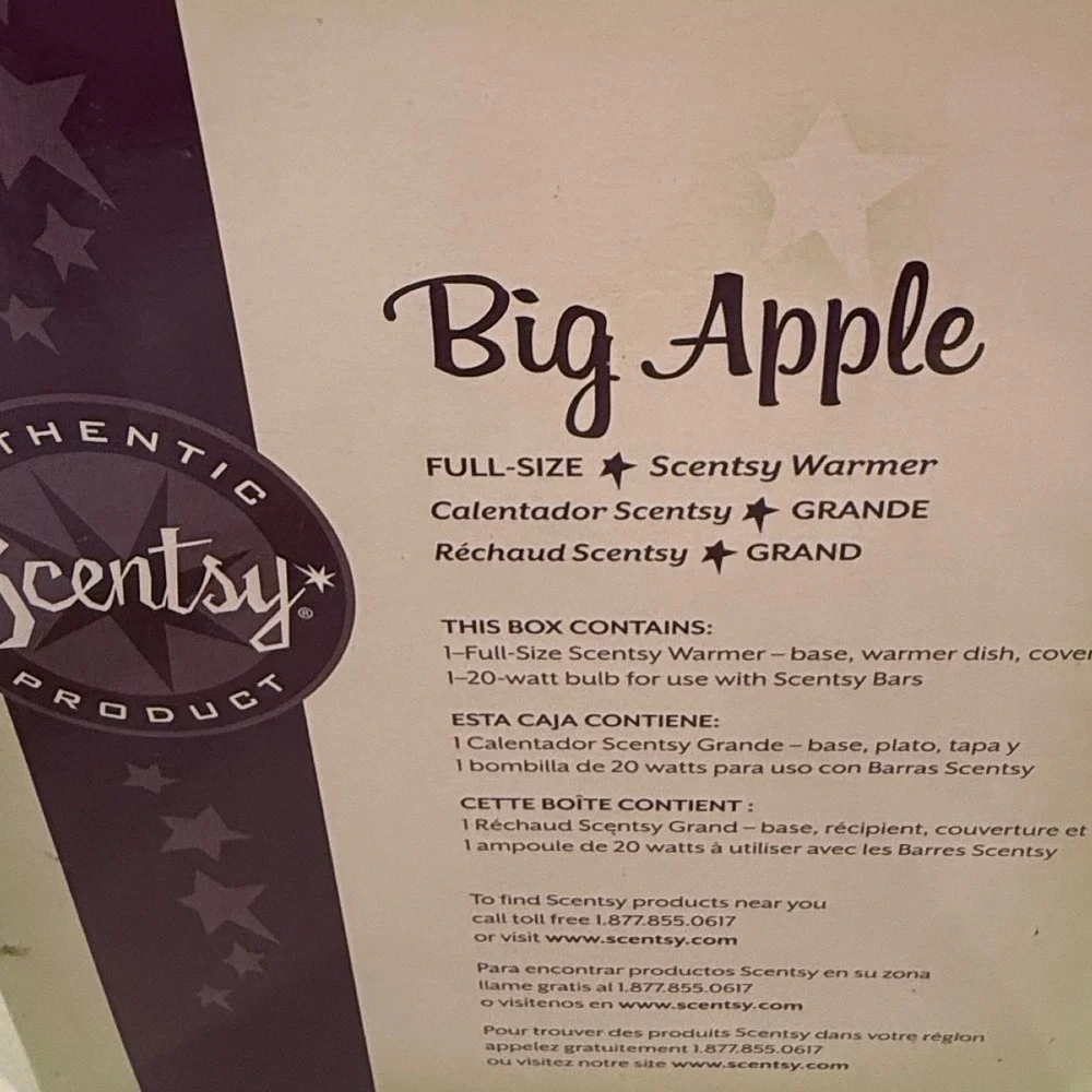 Working Scentsy Big Apple full sized Warmer w Tuscany Wax Melts - retired model